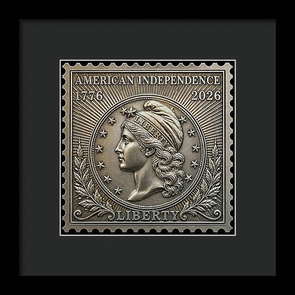 American Liberty Commemorative Stamp - Framed Print