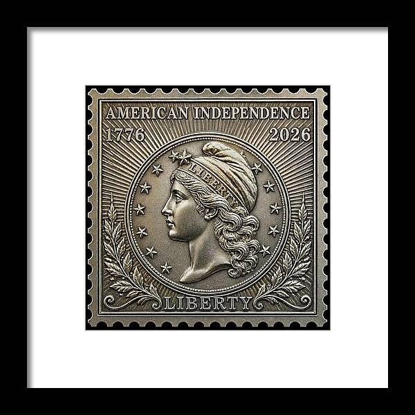 American Liberty Commemorative Stamp - Framed Print