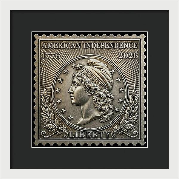 American Liberty Commemorative Stamp - Framed Print