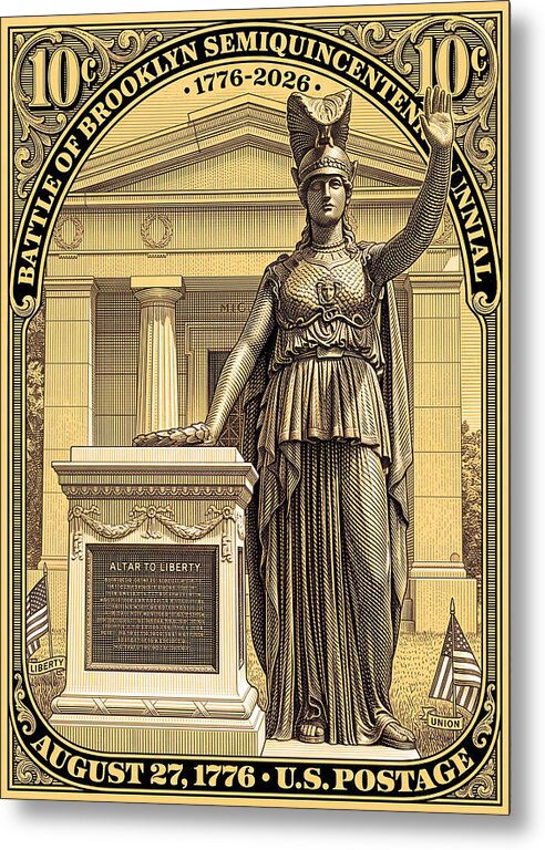 Battle of Brooklyn 10c - Metal Print