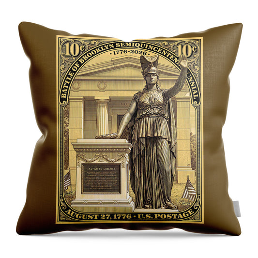 Battle of Brooklyn 10c - Throw Pillow