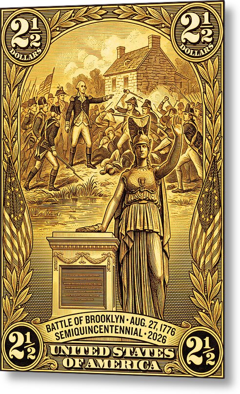 Battle of Brooklyn $2.50 - Metal Print
