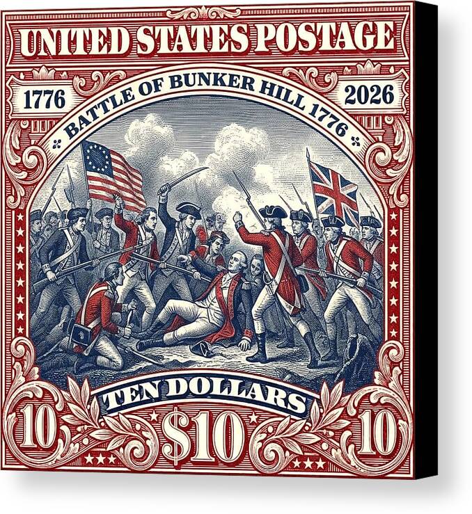 Battle of Bunker Hill $10 - Canvas Print