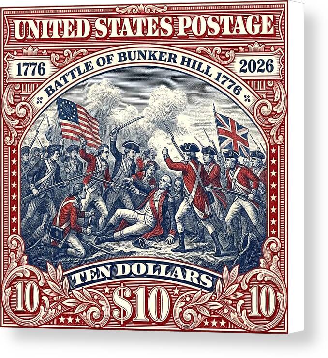 Battle of Bunker Hill $10 - Canvas Print