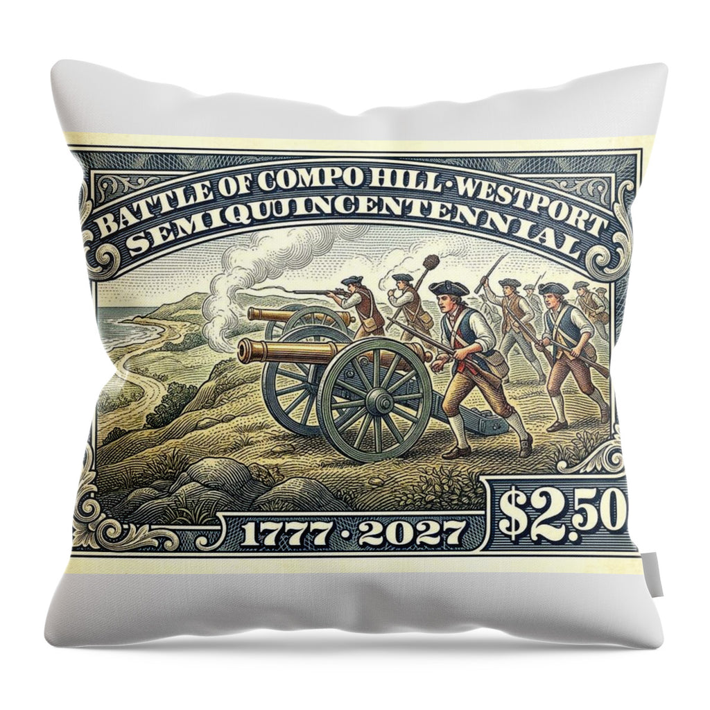 Battle of Compo Hill 1777 - Throw Pillow