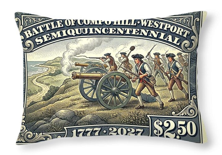 Battle of Compo Hill 1777 - Throw Pillow