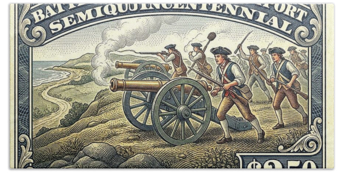 Battle of Compo Hill 1777 - Bath Towel