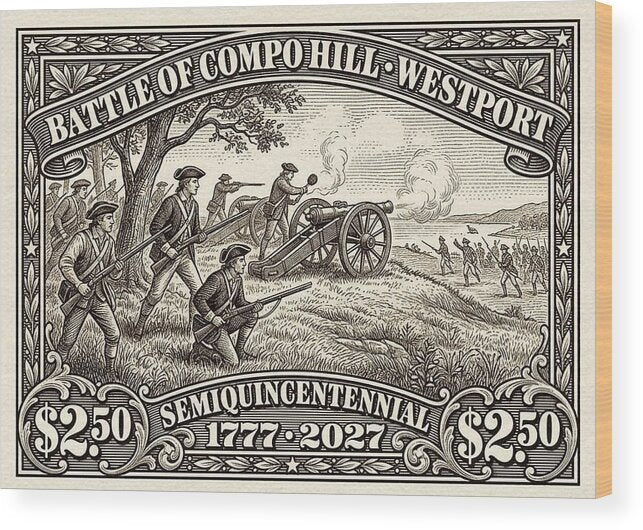 Battle of Compo Hill $2.50 - Wood Print