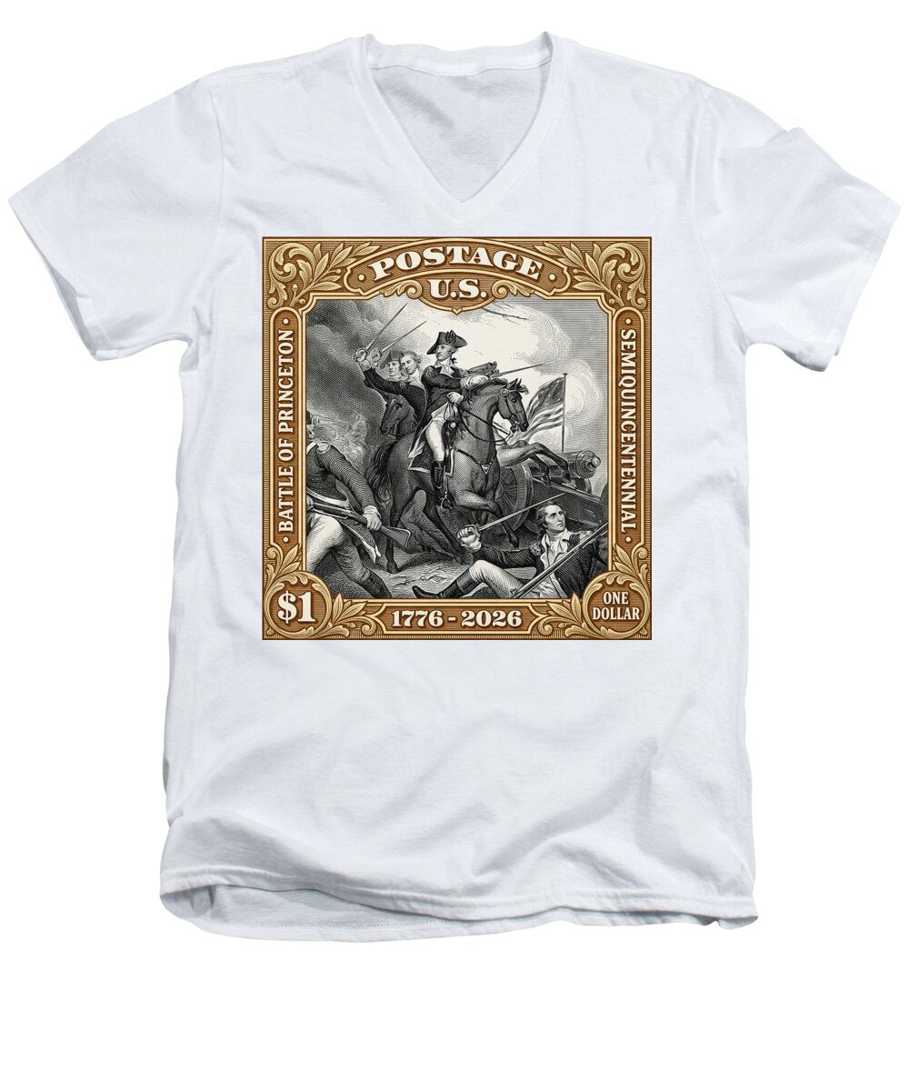 Battle of Princeton $1 - Men's V-Neck T-Shirt