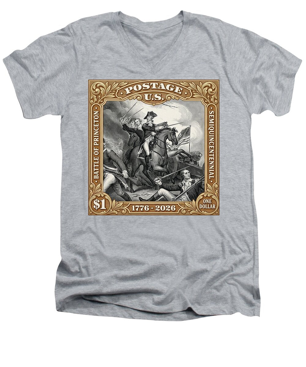 Battle of Princeton $1 - Men's V-Neck T-Shirt