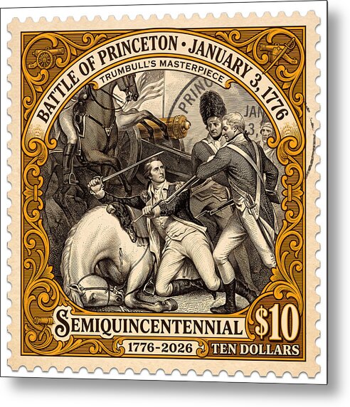 Battle of Princeton $10 - Metal Print