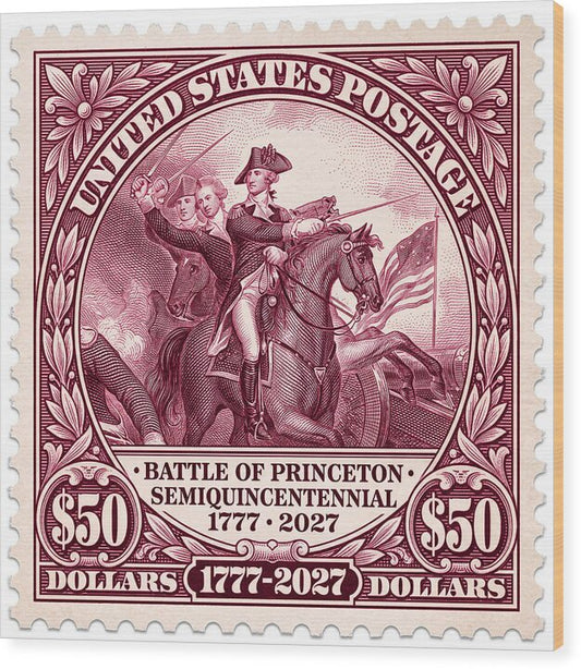 Battle of Princeton $50 - Wood Print