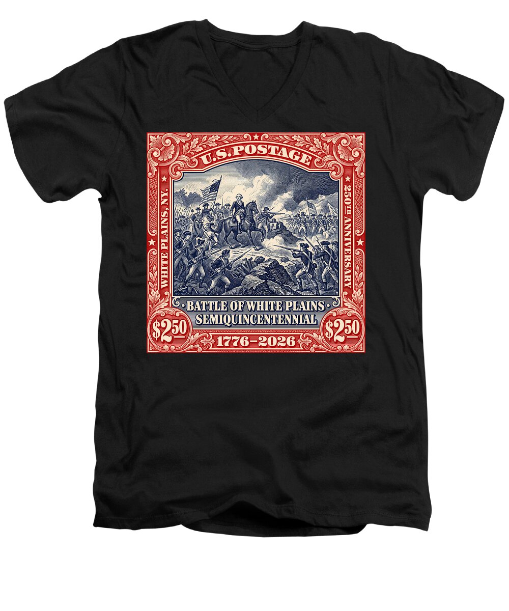 Battle of White Plains $2.50 - Men's V-Neck T-Shirt
