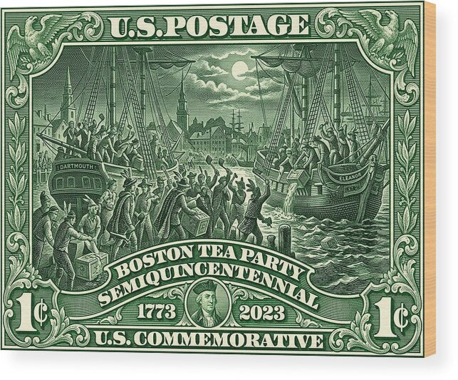 Boston Tea Party 1c - Wood Print