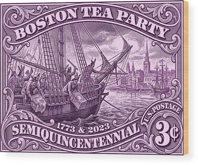 Boston Tea Party 3c - Wood Print
