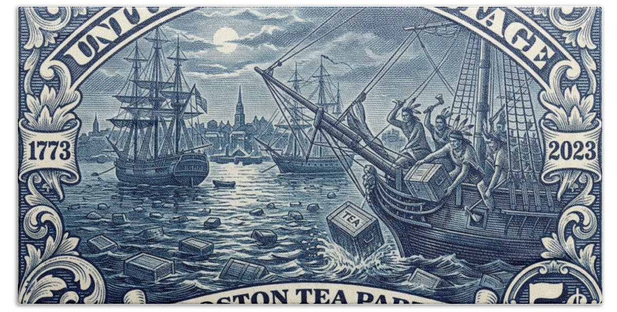 Boston Tea Party 5c - Bath Towel