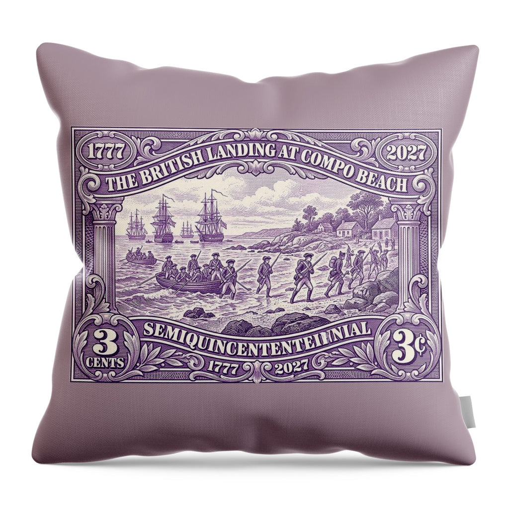 British Landing at Compo 3c I - Throw Pillow