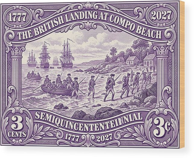 British Landing at Compo 3c I - Wood Print