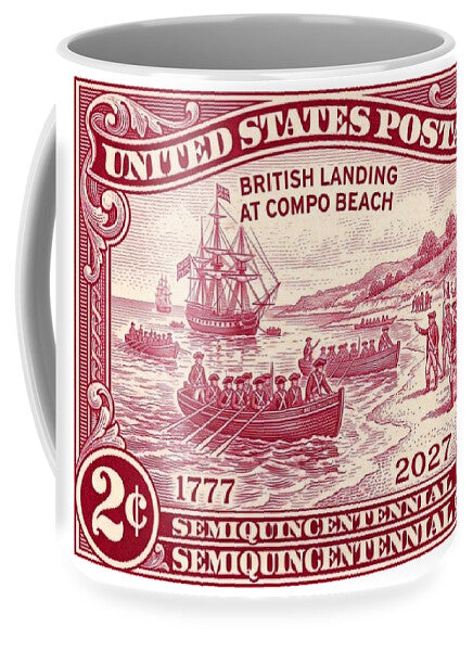 British Landing at Compo Beach 2c - Mug