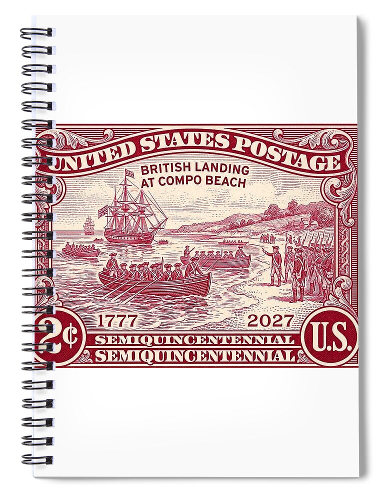 British Landing at Compo Beach 2c - Spiral Notebook