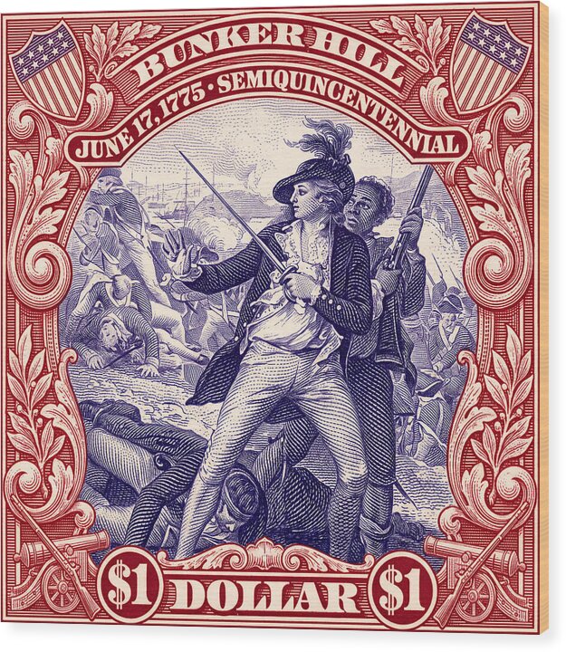 Bunker Hill $1 - Wood Print