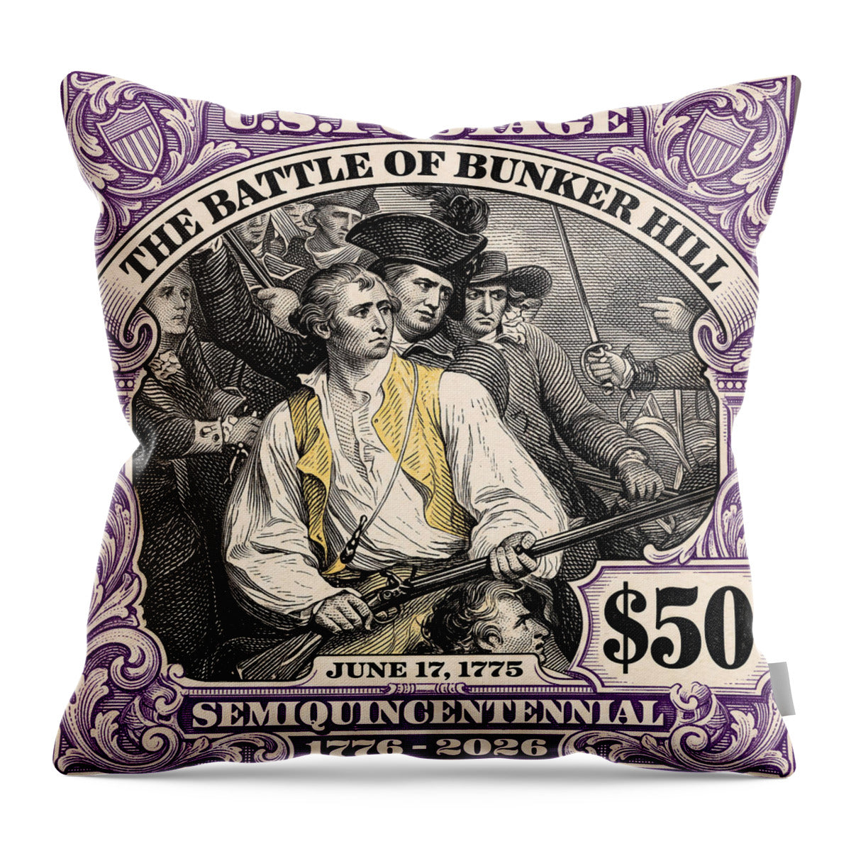 Bunker Hill $50 - Throw Pillow