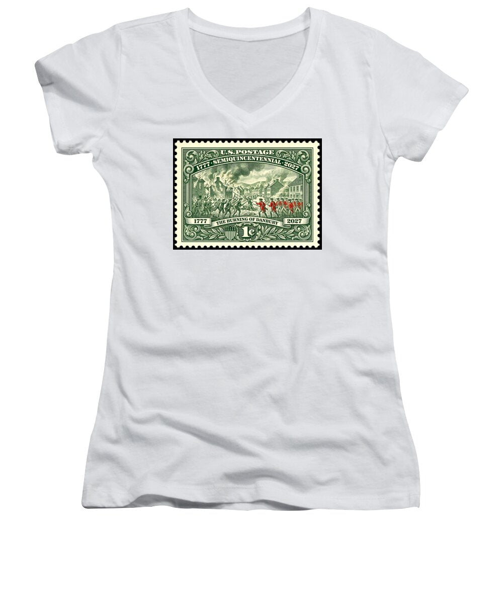Burning of Danbury 1c - Women's V-Neck