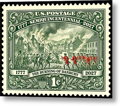 Burning of Danbury 1c - Metal Print