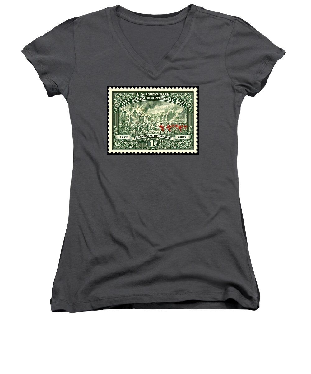 Burning of Danbury 1c - Women's V-Neck