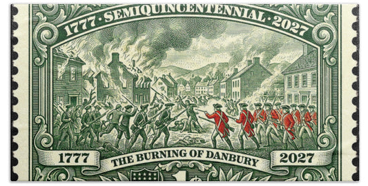 Burning of Danbury 1c - Bath Towel