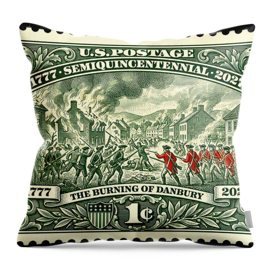 Burning of Danbury 1c - Throw Pillow