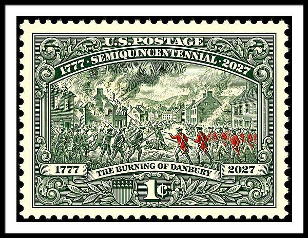 Burning of Danbury 1c - Framed Print