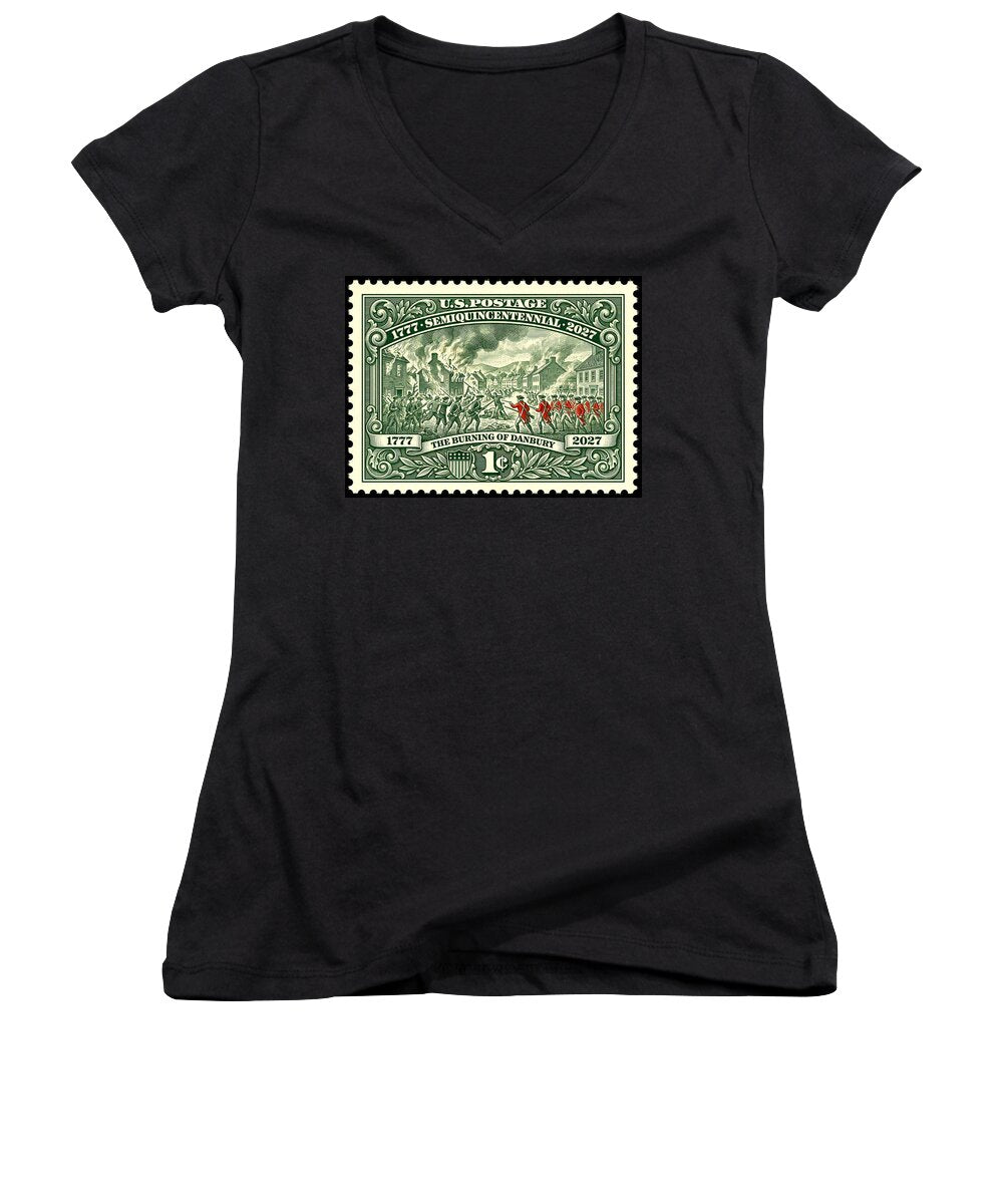 Burning of Danbury 1c - Women's V-Neck