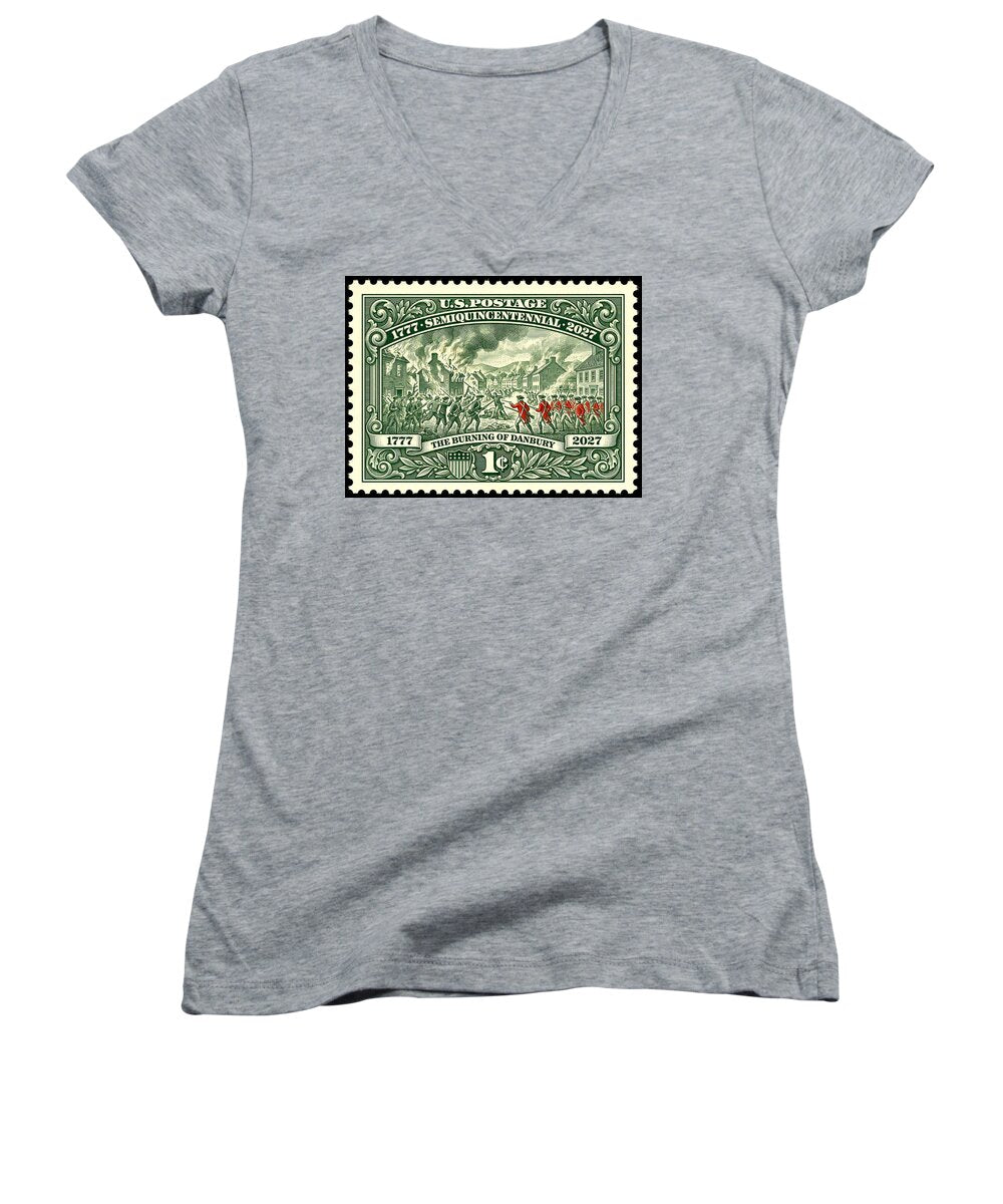 Burning of Danbury 1c - Women's V-Neck