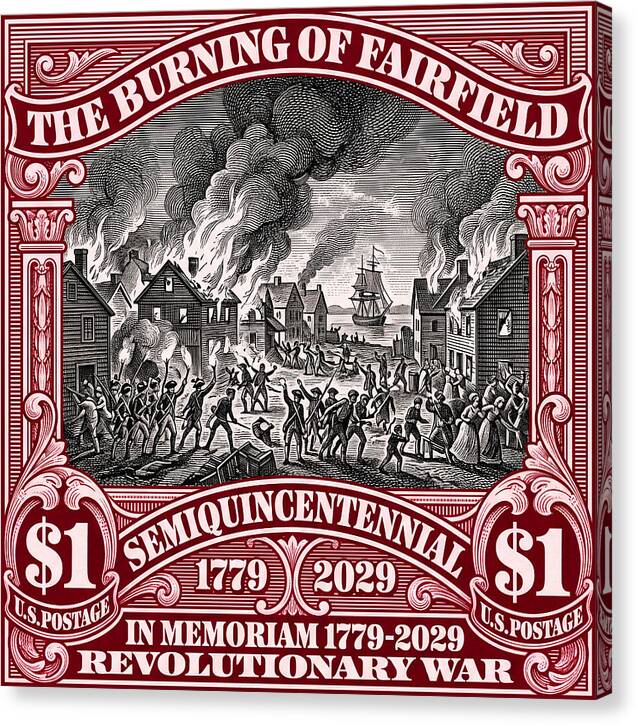 Burning of Fairfield $1 - Canvas Print