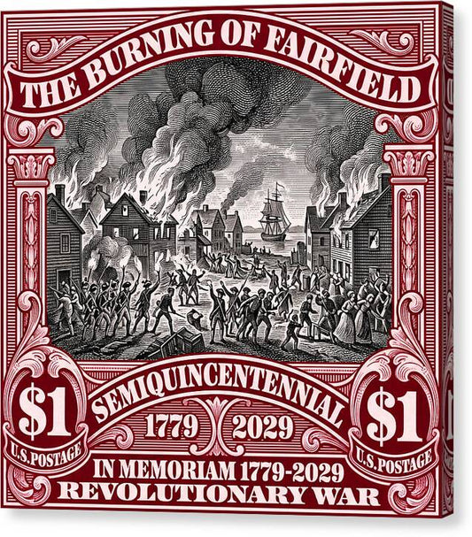 Burning of Fairfield $1 - Canvas Print