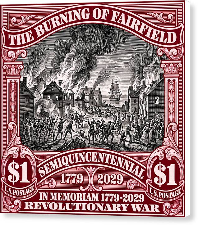 Burning of Fairfield $1 - Canvas Print