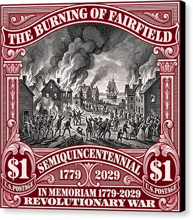 Burning of Fairfield $1 - Canvas Print