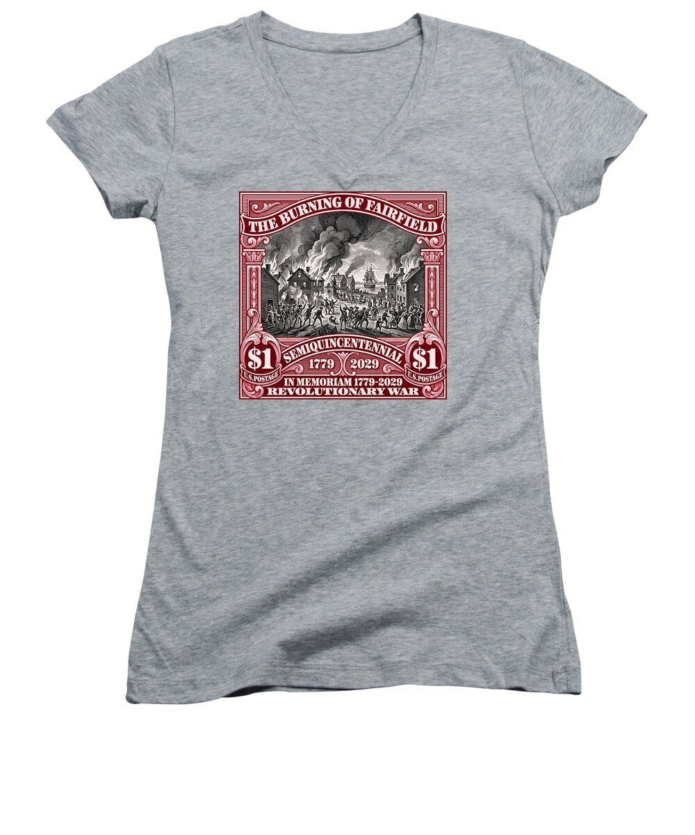 Burning of Fairfield $1 - Women's V-Neck