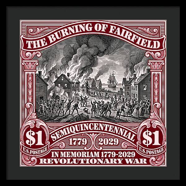 Burning of Fairfield $1 - Framed Print