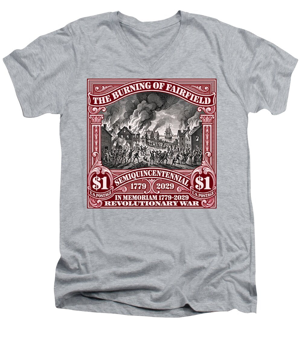 Burning of Fairfield $1 - Men's V-Neck T-Shirt
