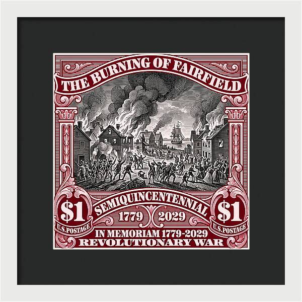 Burning of Fairfield $1 - Framed Print