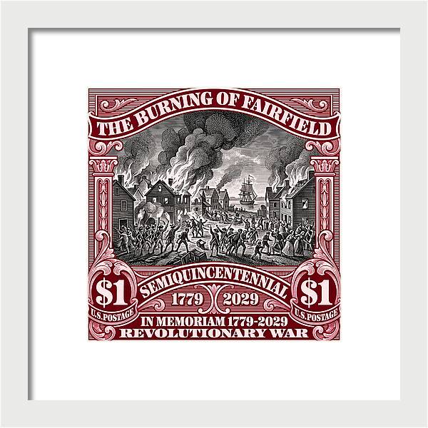 Burning of Fairfield $1 - Framed Print