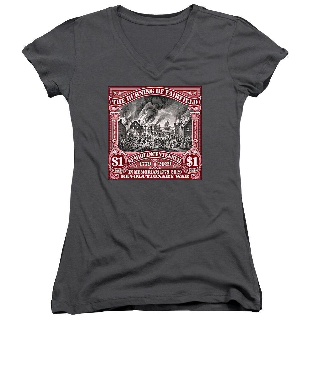 Burning of Fairfield $1 - Women's V-Neck