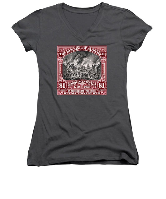 Burning of Fairfield $1 - Women's V-Neck