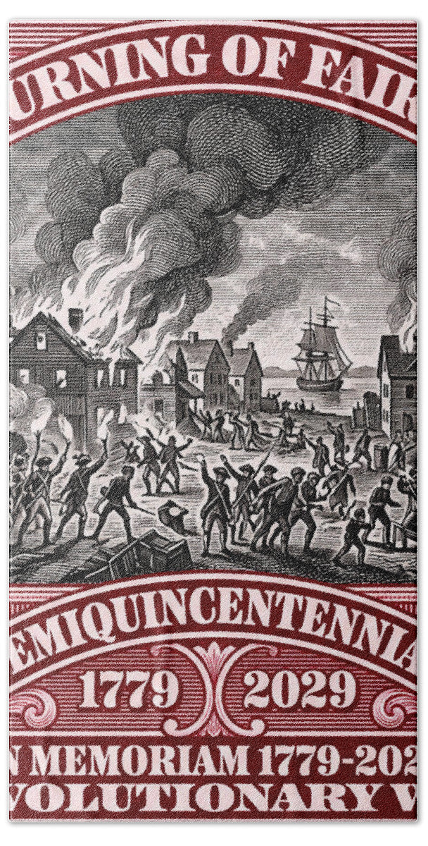 Burning of Fairfield $1 - Beach Towel