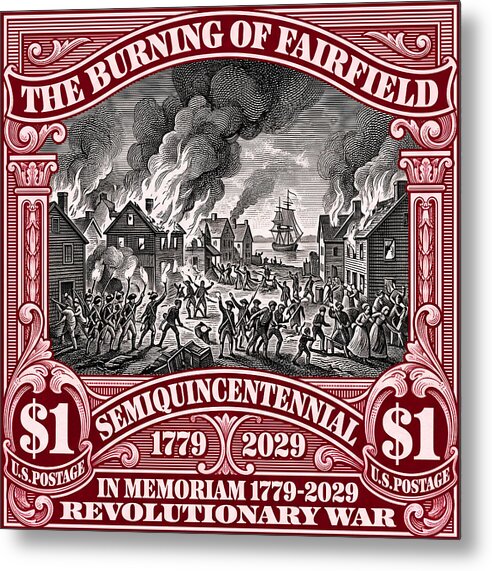 Burning of Fairfield $1 - Metal Print