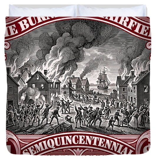 Burning of Fairfield $1 - Duvet Cover