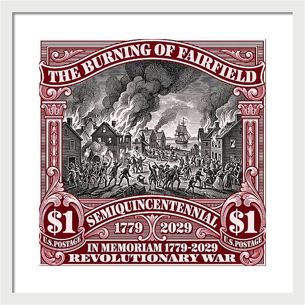 Burning of Fairfield $1 - Framed Print