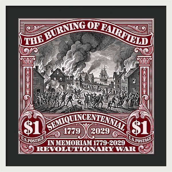 Burning of Fairfield $1 - Framed Print